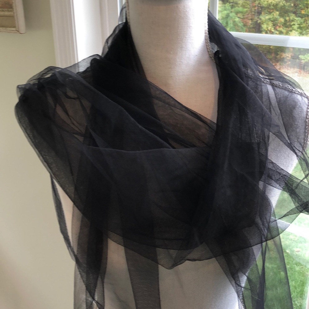 Tulle Black Sheer Wrap/Scarf
